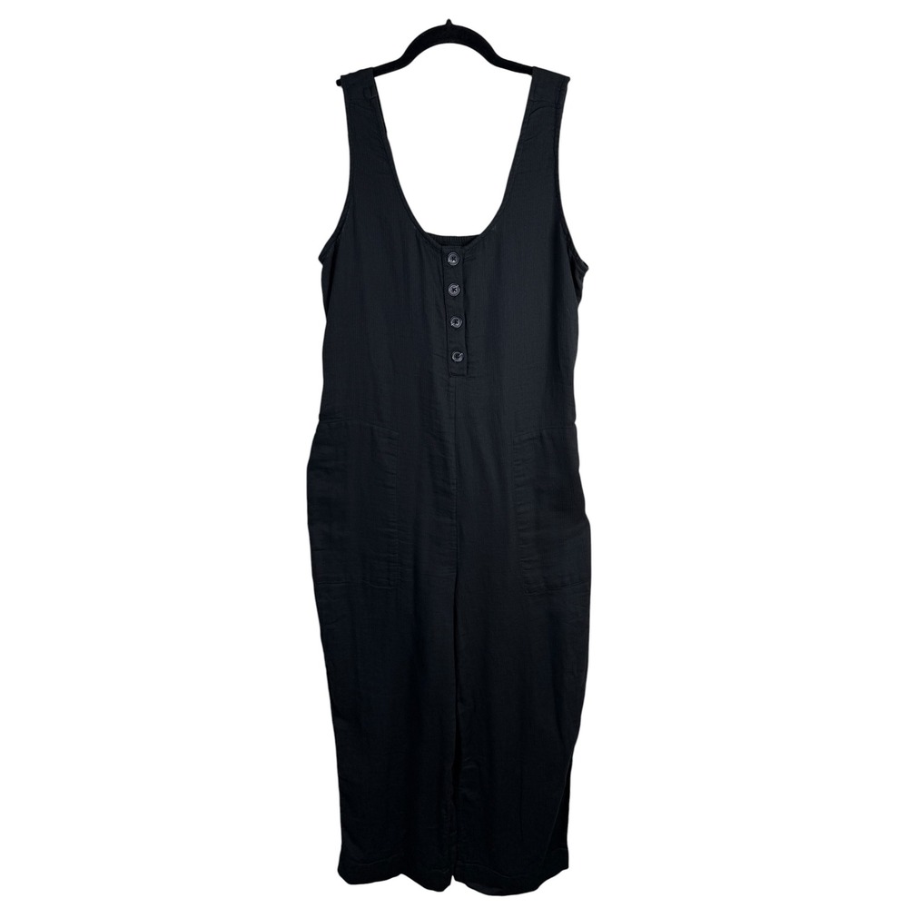 NWT Prana Black Organic Cotton Gauze Seakissed Jumpsuit Size Medium